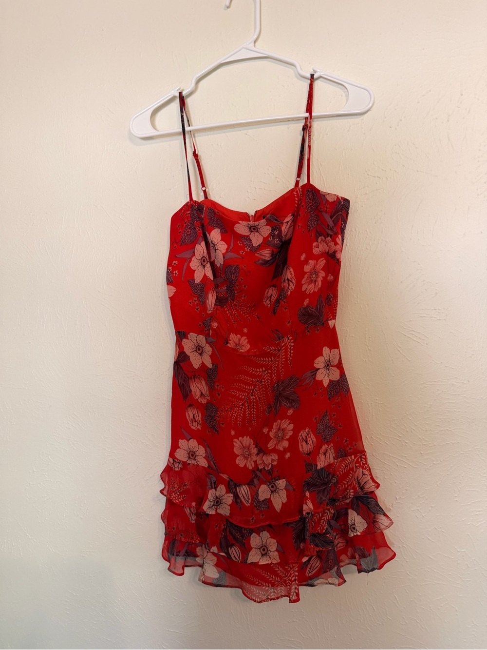 Aritzia Bardot Floral Red Dress size 4 XS - Picture 3 of 6